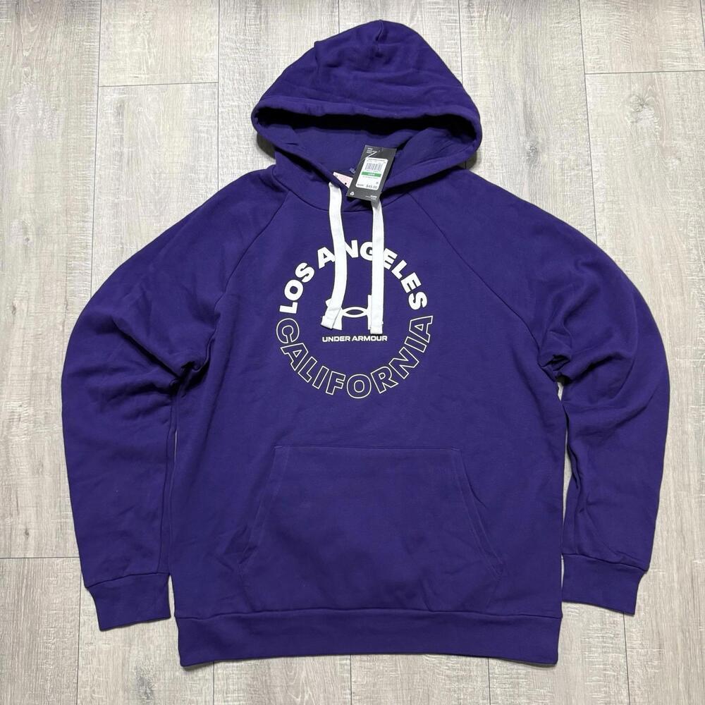 Under Armour Los Angeles California Purple Hoodie Fleece 1367322 Size Large Men